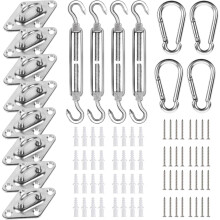 Kit de fixation pour voile d'ombrage, 80 pièces, acier inoxydable 304