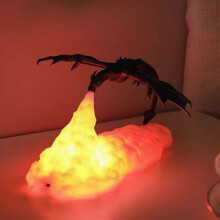 Vuurdraak Vulkaanlamp 3D-geprint USB oplaadbaar blauw
