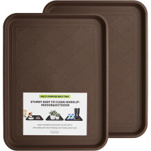 Plateau à bottes marron 42,4 cm x 32,5 cm (lot de 2) imperméable et antidérapant