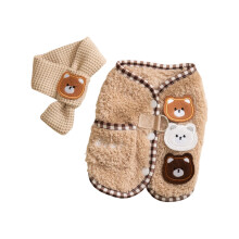 Chaleco polar para perros con bufanda para perros pequeños