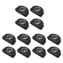 Marine Boat Fairlead Svart Nylon Bullseyes 12 mm 1/2Tum ROSTFRITT STÅLINSTÄLLNING, Remskiva för Båtar, 12st