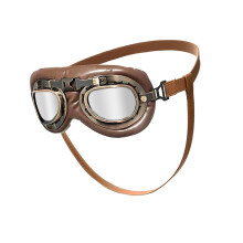 Retro hondenbril in antiek design met leren vulling.