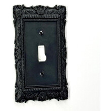 Plaque d'interrupteur victorienne noire – Style à bascule