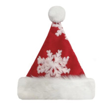 Christmas Santa Hat Soft Snowflake Plush Hat1pc