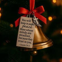 Gold Bible Verse Bell Ornament