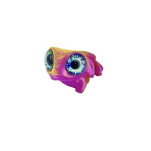 Conjunto de 3 peças de figuras de sapo de olhos grandes impressas em 3D
