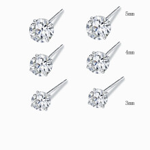 925 Silver Tiny Stud Earrings Set Cubic Zirconia Stud Earrings for Women