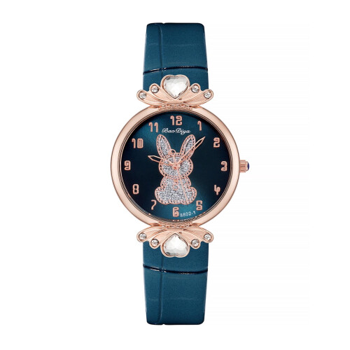 Relógio feminino Rabbit Quartz com detalhes em cristal