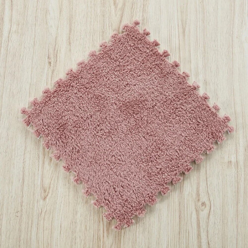 Tapis de chambre patchwork moelleux carré en mousse