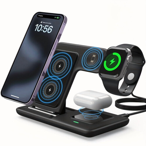 3-i-1 trådløs opladningsstation til iPhone Samsung Apple 2