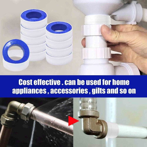 Ταινία στεγανοποίησης σπειρώματος PTFE, λευκή ταινία υδραυλικού 10 ρολά, για 2