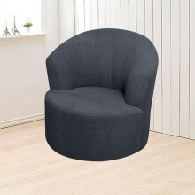 Housse extensible pour fauteuil pivotant de type tonneau – Compatible avec les fauteuils club ronds, les fauteuils inclinables et les fauteuils