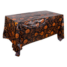 Halloween Plastic Rectangular Tablecloth, Disposable Halloween Theme Table Cover, 1 PC, Compatible with Home & Party Use