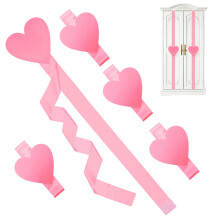 1 nœud décoratif en velours en forme de cœur pour la Saint-Valentin, idéal pour la cuisine et les portes de placards. Rubans rouges festifs pour