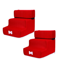 Pet Supplies Foam Pet Steps Cover for Small Dogs and Cats, Portable Ramp Stairs for Couch, Sofa, and High Bed Climbing (Cover Only) 2PCS