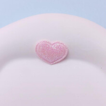 (Light pink) 10pcs/set Bling Heart Applique Padded Patches For DIY Headwear Hair Clips Decor Clothes Hat Crafts Sewing Supplies
