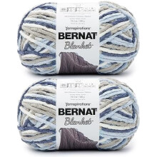 Super Bulky Acrylic Blanket Yarn 2-Pack, 300g/10.5oz #6 Chunky Chenille for Knitting, Crocheting & Amigurumi – Cloudy Sky, 220 Yds
