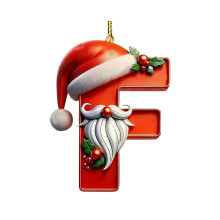 Décorations de Noël en forme de lettre, ornement de Noël alphabet, décoration de sapin 2D en acrylique à suspendre, articles de fête