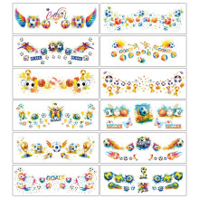 12 vellen voetbal tijdelijke tatoeagestickers, verjaardagsfeestartikelen, waterdichte stickers, feestdecoraties voor jongens en meisjes,