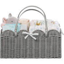 Cestino organizer in vimini di plastica per pannolini per bambini con