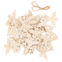 30 stuks mini houten kerstfiguren voor knutselprojecten, schattige kerstdecoraties