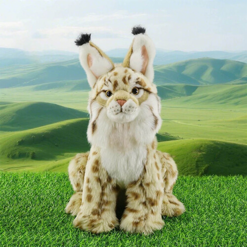 Peluche Lynx réaliste, douce et moelleuse, 30 cm 2