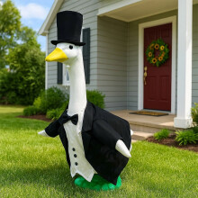 Ensemble de costume d'oie de porche de 58 cm (23 pouces) convenant aux décorations de porte standard pour les fêtes. Comprend un haut, un pantalon,