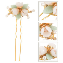 OULII Flower Hairpin Handmade Vintage Chinese Style Hair Accessories for Anniversary