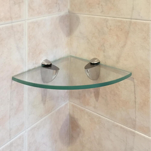 Ράφι από πλωτό γυαλί 12" x 12" στρογγυλό, στρογγυλό, από 1/4 - Μόνο ράφι - Σκληρυμένο - 1