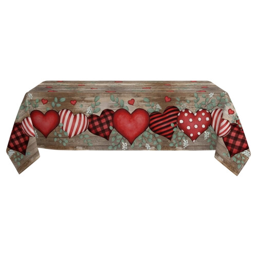 Xtorkit cotton Valentine's tablecloth52x70inch 1