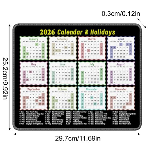 Ορθογώνιο Mouse Pad 9,9x11,6 ιντσών με αντιολισθητική βάση από καουτσούκ για 2