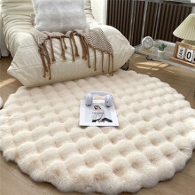 Tapis Ronds pour Salon, Tapis de en Peluche, Tapis Doux, Chambre à Coucher, Chevet, Tapis Moelleux, DéCoration de Chambre, Rose, 1 X 1 M