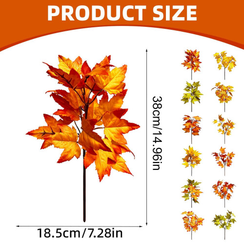 Artificial Fall Maple Leaves – Autumn Decor Set 2