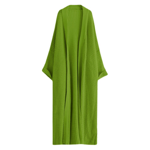 Strickcardigan für Damen, hellgrün, lang, bequem, herbstlich, modisch 2