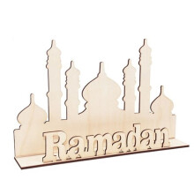 Ramadan-Holzornamente Eid Mubarak Tischdekoration Muslimische Ramadan-Festdekoration E