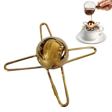 Espresso koelbal van roestvrij staal, 4 stuks, 4,7 x 4,7 inch, goudkleurig.