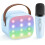 Mini karaoke machine with 2 wireless mics purple 1