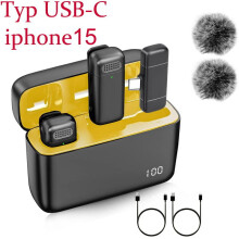Ασύρματο μικρόφωνο πέτου συμβατό με iPhone/Android – Διπλό μικρόφωνο, ακύρωση θορύβου,