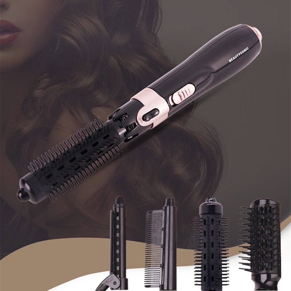 Hairdryer With Brush, Hair Dryer And Styler, Auto Rotate Detangle Hot Brush With 4 Brush Heads For Blow Drying, Straightening, Volume And Brushing