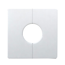 Placa de acabamento quadrada bipartida de plástico para parede, com flange bipartida e tampa decorativa para casa, escritório e shopping center.