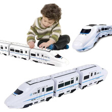 Slimme kettingtrein voor kinderen met knipperende lichtjes en geluiden, elektrische hogesnelheidstrein modelbouwset, leuk educatief spoorwegspeelgoed