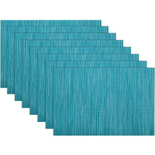 8er-Set gewebte Vinyl-Tischsets, abwischbar, hitzebeständig, strapazierfähig, PVC-Tischsets, wasserdicht, fleckenabweisend, für drinnen und