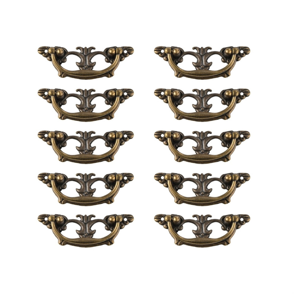 10Pcs 2.75" Hole Center Vintage Drawer Pulls Handles Antique Bronze Kitchen Cabinet Drop Bail Pulls Handles 9405492096608