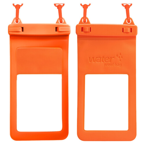 Capa universal impermeável para celulares de até 7 polegadas, capa transparente para tela sensível ao toque com cordão – compatível com todos