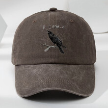 Șapcă de baseball cu imprimeu de cioară interesantă pentru bărbați, sport, casual, cu absorbție a umezelii, reglabilă, lavabilă, retro, soare