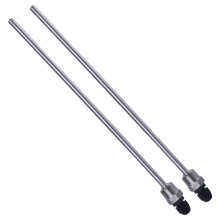 Poço termométrico de imersão com bolso para 300 mm em aço inoxidável, rosca de 1/2 polegada para acessório de temperatura.