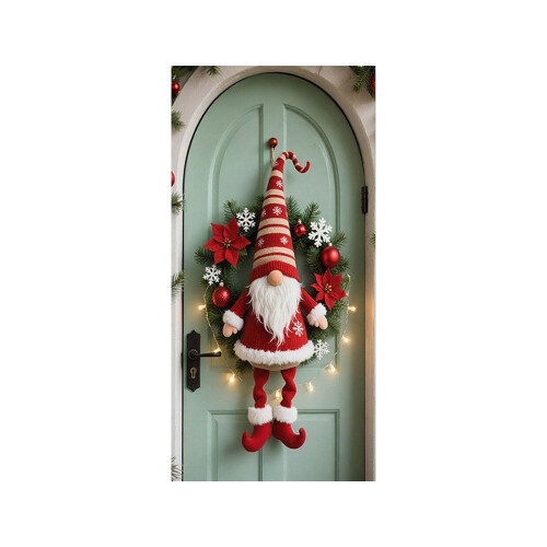 Capa de Natal para Porta 90x185cm Multicolorida em Nylon e Elastano 1