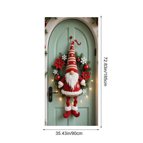 Capa de Natal para Porta 90x185cm Multicolorida em Nylon e Elastano 2