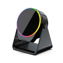 Altavoz Bluetooth inalámbrico 4 en 1 con soporte LED giratorio de 360, cargador y sonido envolvente – Compatible con todos los dispositivos