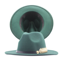 Stråcowboyhatt for menn og kvinner, westerncowboyhatter for kvinner, naglehatter, cowgirlhatter med bred brem, fedorahatt i bomull, grønn, én